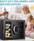 Beefy Steel 1.2 Cub Compact Home Safe with fireproof and waterproof design in family setting showing digital combination lock.