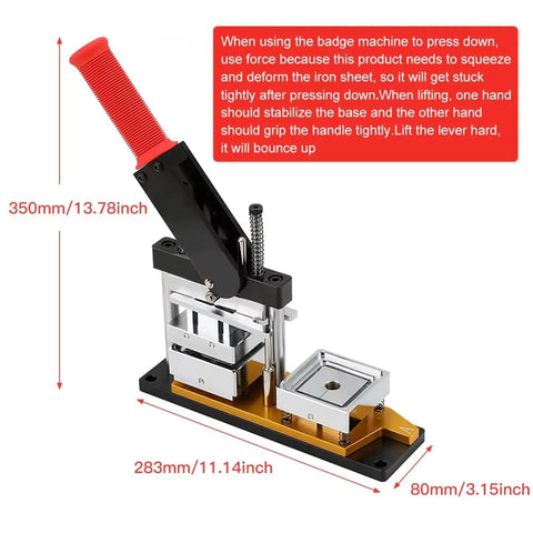 Sick 50mm Professional Badge Maker Machine Kit With Heavy Duty Steel Press And Paper Cutter For Making Custom Photo Magnets Buttons Pins Plus Keychains DIY Craft Projects Simple Assembly 100 Pcs Parts Bundle Legit Value For Money, 350mm lever
