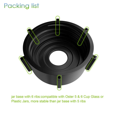 8 Piece Blender Replacement Parts Kit With Ice Crusher Blade And Gaskets For 5 And 6 Cup Jars base with 6 ribs