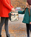 Insulated Lunch Tote Bag With Shoulder Strap for teens in fall scene, reusable portable lunch box with cowboy design, large capacity