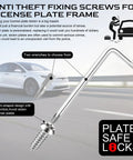 Heavy Duty Stainless Steel License Plate Screws Kit with wrenches and plum-shaped design for secure mounting.
