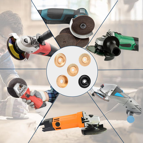 All In One Angle Grinder Wood Carving Disc Set For Four And A Half Inch Grinders With Five Eighths Inch Arbor cutting and shaping tools