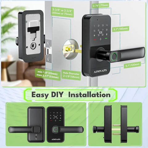 Skip The Keys Completely This Fingerprint Door Lock Has Auto Lock Smart Keypad Entry Card Backup And Classic Key Slot Comes In Sleek Matte Black For Bedrooms Or Front Doors To Keep Your Place Safe And Secure All Day Long