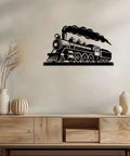 Locomotive Metal Wall Art In Matte Black For Living Room Office Or Bar A Vintage Rustic Sign And Industrial Decor That Pops