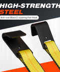 Flat hooks on Basket Style Dolly Straps, 2 Pack for 14 to 19 Inch Wheels, black E-coating, heavy duty 10,000 lbs strength