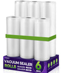 Food Vacuum Sealer Bags Roll Set 6 Pack With Three 8x20 Inch Rolls And Three 11x20 Inch Rolls BPA Free Embossed