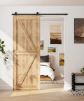 Sliding Barn Door Hardware Kit 4 Foot for Single Wood Door Heavy Duty Black Finish T Shaped Style Space Saving Door System for Indoor and Outdoor Decor Easy DIY Installation for Home or Club Spaces.