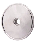 Heavy Duty 3 Inch Tri Clamp To Half Inch Npt Female Connector Adapter Built From Stainless Steel 304 showing polished surface and threaded hole.
