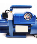 Heavy Duty Sewage And Vacuum Pump Providing 3.6 Cubic Meter Per Hour Suction With An Amped Up 180 Watt Motor, front view with pressure gauge.