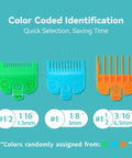 Clipper Guard Set For Most Hair Clippers Replacement Guides Includes Three Guards In Sizes One Sixteenth, One Eighth, And Three Sixteenths Inches Color Coded With Random Colors For Quick Picks And Easy Swaps On Wahl Clipper Heads