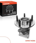 Two Pack Rear Wheel Bearing And Hub Assembly With Abs For Chevy Cobalt 2009 2010 HHR 2008 2010 Malibu 2004 2012 Pontiac G6 2005 2010 Saturn Aura 2007 2009 4 Wheel Abs Ready 5 Lug Fit Heavy Duty displayed with packaging