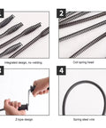 Heavy Duty 16mm Metal Drain Auger Snake 5 Meter Pipe Cleaning Tool For Sink Unclogging, showing coil spring heads and design details.