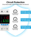 Heavy Duty Smart Circuit Breaker With Dual Led Display And Adjustable Voltage Regulator For Solar Rv Home Systems showing voltage readings.