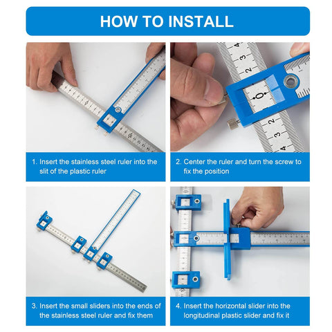 Fast Setup Cabinet Hardware Jig With Punch Locator Drill Guide And Dowelling Template installation steps