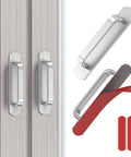 2 Pack 5.7 Inch Peel And Stick Cabinet Handles No Drill Stick On Pull Handles For Closet Drawer Fridge With Strong Adhesive And Rust Resistant Aluminum Grip Silver