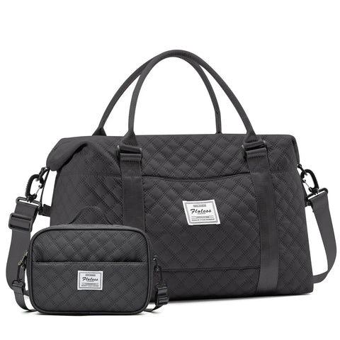 Travel Duffel Bag For Women With Weekender Style, Carry On Friendly, Includes Separate Toiletry Bag And Adjustable Strap