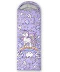 Unicorn themed kids sleeping bag for girls and boys lightweight warm cold weather outdoor sack with waterproof shell