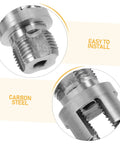 Close-up of heavy duty pipe thread cutting tool kit for PVC and plastic pipes, showcasing carbon steel threading head.