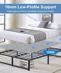 Queen Bunkie Board 60 X 80 Inches Low Profile Bed Foundation With Heavy Duty Non Skid Bottom Rock Solid Under Mattress Support For Platform Beds And Metal Slat Frames To Ditch Sagging showing 10mm support under mattress.