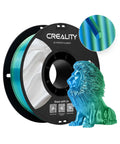 Multi Color Silk PLA Filament 1.75mm spool and 3D printed lion model with dope gloss silk finish, pearl shine, precision tolerance 0.02mm, 1Kg