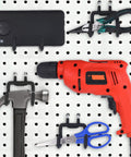 Four Piece Pegboard Hook Set With L Shaped Design For Stable Tool Hanger On Workbench And Garage Pegboard Black Flat Utility Hooks