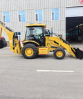 Side view of Compact Construction Machine With 4WD Power And 2.3m Digging Depth Built Tough Workhorse Loader Digger Combo