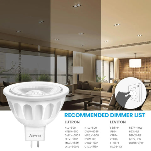 Dimmable MR16 LED Bulbs 12V 5W 50W Equivalent 3000K Warm White GU5 Pin 40 Degree Beam lighting in modern living room