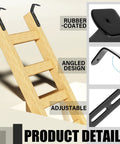 Heavy Duty Angled Bunk Bed Ladder Hooks 4 Pack With Mounting Screws Rock Solid Adjustable Steel Brackets for RV Storage and safety upgrades