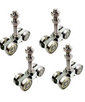 Four Wheel Heavy Duty Trolley Assembly With Silent Wheels For Standard One And Five Eighth Inch Or Taller Strut Channel M10 Bolt Hidden In Groove Pack Of 4 Silver Ideal For Construction And Industrial Use Durable And Quiet With Easy Installation