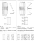 Diagram of Z Series and K Series DIY Knotty Pine Double Sliding Barn Door With Hardware Kit, showing planks and assembly instructions