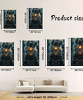 Vintage Steam Train Canvas Wall Art for Living Room Decor Retro Industrial Style Locomotive Artwork in High Definition Print on Durable Canvas Classic Old School Locomotive Home Decor 28x42 with size chart displayed above a sofa
