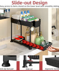 Four Pack Two Tier Under Sink Organizer With Hassle Free Slide Out Drawers For Bathroom Vanities And Kitchen Cabinets, black, 2-tier storage for toiletries.