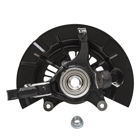 Front view of Front Steering Knuckles And Wheel Bearing Hub Assembly Replacement Kit For 2012 Through 2017 Toyota Camry SE And XSE Models Includes Two Knuckles For A Fast Reliable Front End Restore