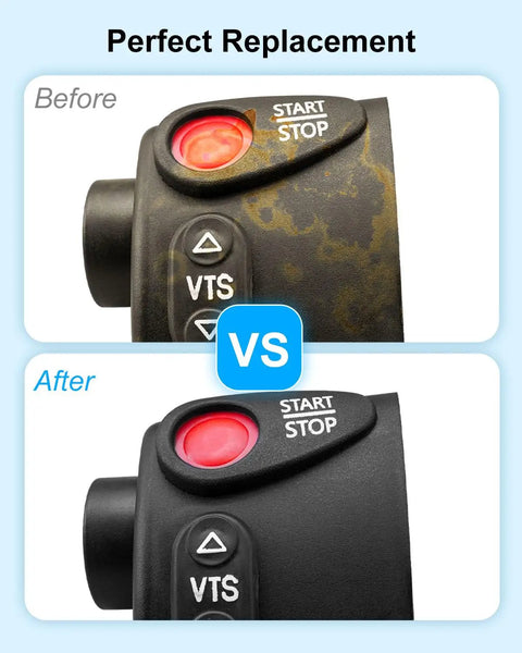 Before and after comparison of Plug And Play Start Stop VTS Switch Housing With Two Switches For SeaDoo SP SPX models