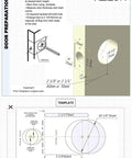 Installation diagram for ADA Compliant Privacy Lock With One Touch Push Button Lever For Single Egress, Adjustable Backset