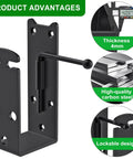 Heavy Duty 2x4 Door Barricade Brackets With Locking U Shaped Bar Holder Secure 2x4 Lumber shown in 4mm carbon steel