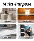 Multi-purpose use of Heavy Duty 4 Pack 2.12 Inch Rubber Bumper Stops for table corners, cabinet doors, trailer ramps, and truck holds.