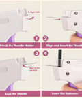 Step-by-step guide for using Portable Handheld Clothing Mending Tool For Quick At Home Seam Repairs, 6 Needles included