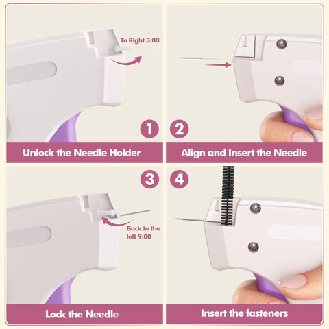 Step-by-step guide for using Portable Handheld Clothing Mending Tool For Quick At Home Seam Repairs, 6 Needles included