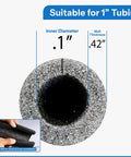 Solid Choice Pre Slit Foam Pipe Insulation Covers 12 Pack Three Foot Durable Foam Tube for Copper PVC and Iron Plumbing showing inner diameter and wall thickness.
