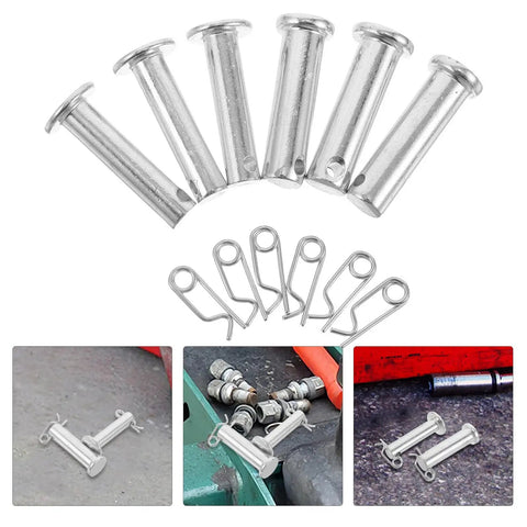 3 Pairs Clevis And Cotter Pin Kit M10x35mm And M8x35mm Steel Fasteners For Auto Jack And Hydraulic Gear Lawn Mower Pins Built To Last Heavy Duty High Load Clevis And Cotter Pins Universal Fixing Pin Set For Garage Projects And DIY Repairs, steel clevis pins and cotter clips
