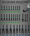 74 Piece Magnetic Nut Driver Set For Impact Drill With Metric And SAE Sockets, Quick Change Bit Extension, Magnetic Holder