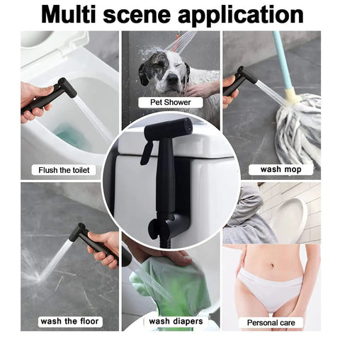 Handheld Toilet Bidet Sprayer Kit With 57 Inch Hose, Adjustable Water Pressure, Gold Finish, Jet Spray Attachment uses