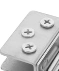 180 Degree Glass Door Hinge for Cabinets and Showers Stainless Steel Multipurpose Clamp Hinge for Bathroom Kitchen and Display Cabinets Durable Rustproof Hardware Easy Install, close-up
