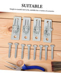 Built Like A Tank Rock Solid Wall Mounted Fence Post Hinges Set Of Four Premium Stainless Steel Gate Brackets With Zero Rust Finish All Season Outdoor Hardware For Next Yard Projects, showing four hinges and screws.