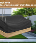 Heavy Duty Hanging Porch Swing Cover Waterproof Outdoor Swing Chair Cover Tear Resistant All Weather Patio Furniture Shield Fits 56 L X 25 W X 32 H Inches installed on swing