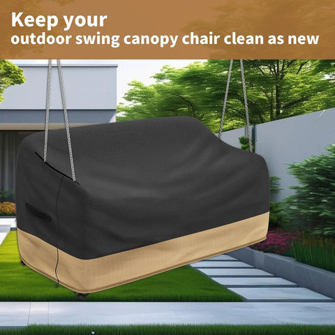 Heavy Duty Hanging Porch Swing Cover Waterproof Outdoor Swing Chair Cover Tear Resistant All Weather Patio Furniture Shield Fits 56 L X 25 W X 32 H Inches installed on swing