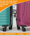 Four Pcs Luggage Wheel Replacement Set With Two Left And Two Right Caster Wheels Includes Screws And Screwdriver for suitcases