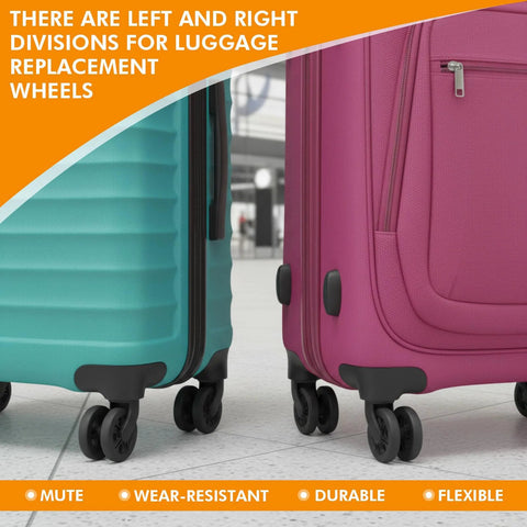 Four Pcs Luggage Wheel Replacement Set With Two Left And Two Right Caster Wheels Includes Screws And Screwdriver for suitcases