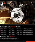 Front Wheel Bearing And Hub Assembly With Abs Sensor For Mazda MX 5 Miata 2016 2023 4 Lug 2 Front Sides Sensor Cap Included Premium Replacement Plug And Play Direct Fit For Easy Install
